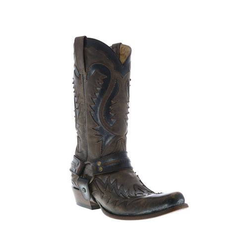 Stetson Outlaw Square Rocker Toe Mens Brown Leather Cowboy Western Boots