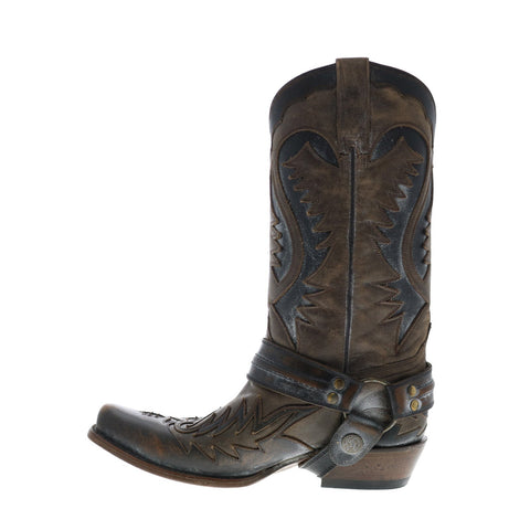 Stetson Outlaw Square Rocker Toe Mens Brown Leather Cowboy Western Boots