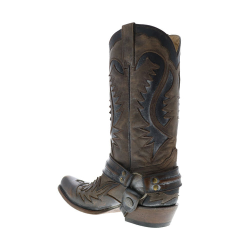 Stetson Outlaw Square Rocker Toe Mens Brown Leather Cowboy Western Boots