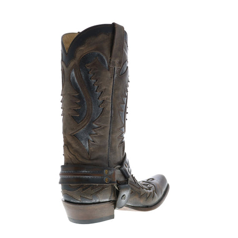 Stetson Outlaw Square Rocker Toe Mens Brown Leather Cowboy Western Boots