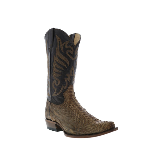Stetson Dynamite Python Snip Toe Mens Brown Wide Cowboy Western Boots