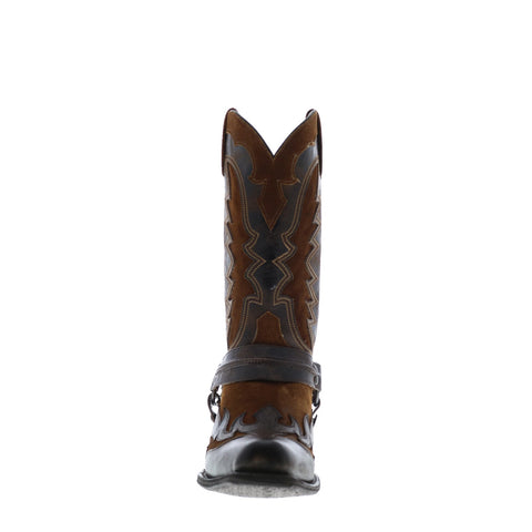 Stetson Outlaw Wings Rough Out Mens Brown Wide Leather Cowboy Western Boots