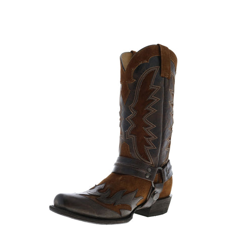 Stetson Outlaw Wings Rough Out Mens Brown Wide Leather Cowboy Western Boots