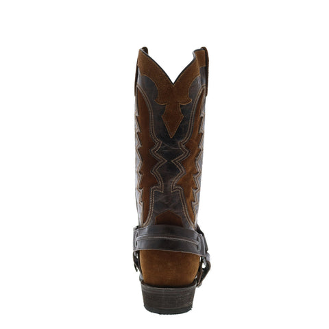 Stetson Outlaw Wings Rough Out Mens Brown Wide Leather Cowboy Western Boots