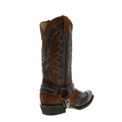 Stetson Outlaw Wings Rough Out Mens Brown Wide Leather Cowboy Western Boots