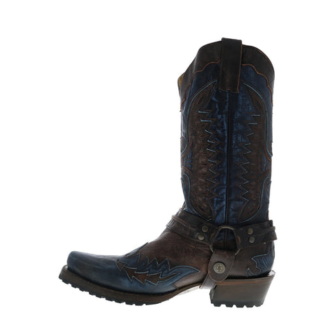 Stetson Outlaw Lug Eagle Mens Brown Wide Leather Cowboy Western Boots