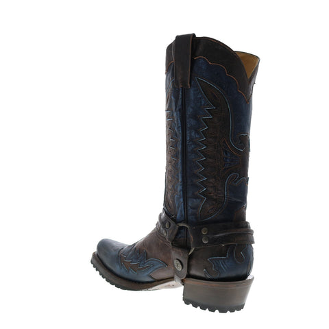 Stetson Outlaw Lug Eagle Mens Brown Wide Leather Cowboy Western Boots