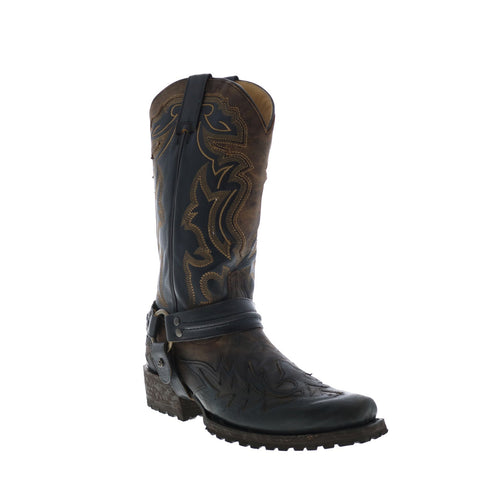 Stetson Outlaw Lug Bad Guy Biker Mens Brown Wide Cowboy Western Boots