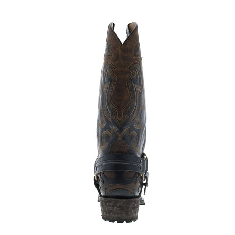 Stetson Outlaw Lug Bad Guy Biker Mens Brown Wide Cowboy Western Boots