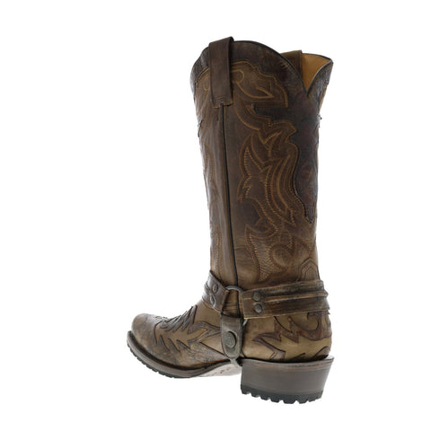 Stetson Outlaw Lug Bad Guy Biker Tru X Mens Brown Wide Cowboy Western Boots