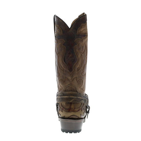 Stetson Outlaw Lug Bad Guy Biker Tru X Mens Brown Wide Cowboy Western Boots