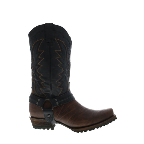 Stetson Outlaw Lug Tough Biker Mens Brown Cowboy Western Boots