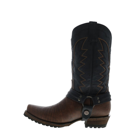 Stetson Outlaw Lug Tough Biker Mens Brown Cowboy Western Boots
