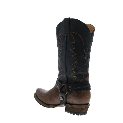 Stetson Outlaw Lug Tough Biker Mens Brown Cowboy Western Boots