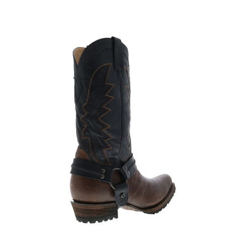 Stetson Outlaw Lug Tough Biker Mens Brown Cowboy Western Boots