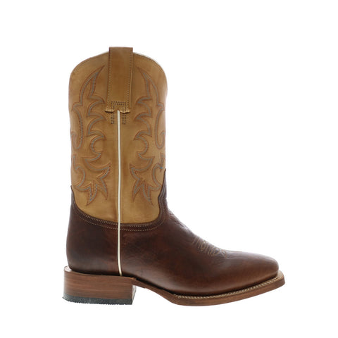Stetson Obadiah Bullhide Mens Brown Wide Leather Cowboy Western Boots