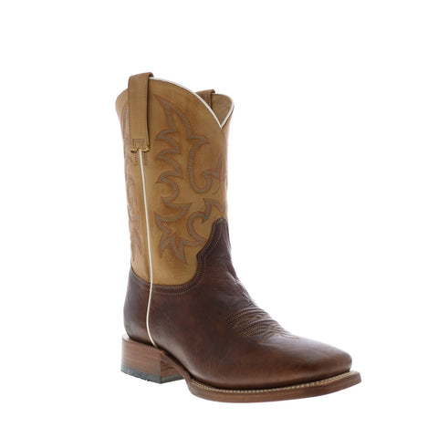 Stetson Obadiah Bullhide Mens Brown Wide Leather Cowboy Western Boots