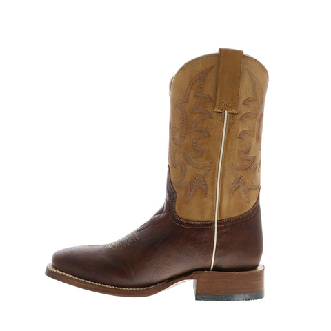 Stetson Obadiah Bullhide Mens Brown Wide Leather Cowboy Western Boots