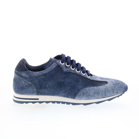 Zelli Italia Agnello Suede 12-956-BLU Mens Blue Lifestyle Sneakers Shoes