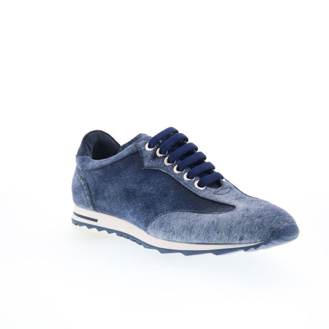Zelli Italia Agnello Suede 12-956-BLU Mens Blue Lifestyle Sneakers Shoes