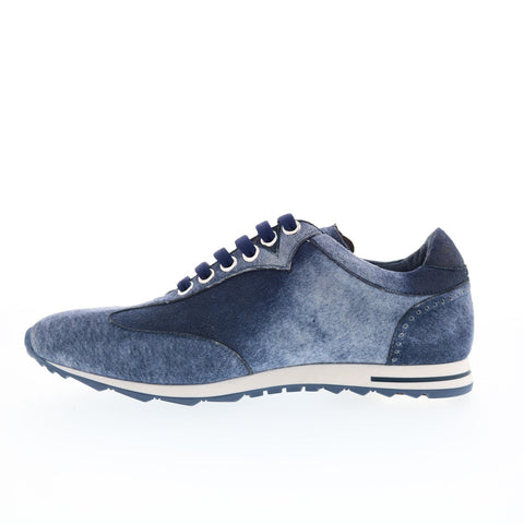 Zelli Italia Agnello Suede 12-956-BLU Mens Blue Lifestyle Sneakers Shoes