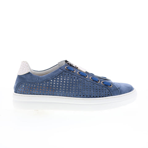 Zelli Italia Asiago Drillo Suede 12-957-BLU Mens Blue Lifestyle Sneakers Shoes