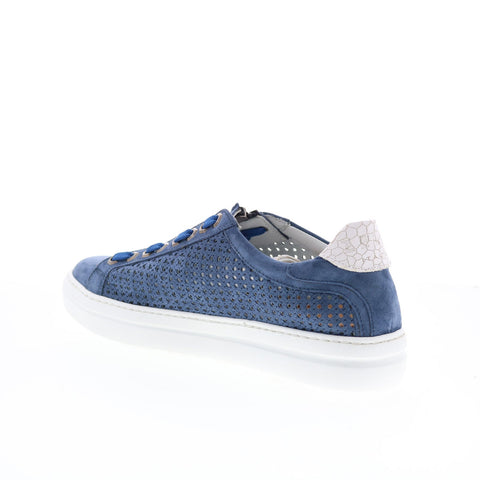 Zelli Italia Asiago Drillo Suede 12-957-BLU Mens Blue Lifestyle Sneakers Shoes