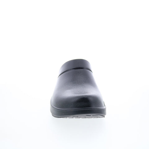 Oofos Oocloog Matte 1200 Mens Black Leather Clogs Slippers Shoes