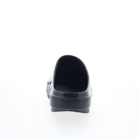 Oofos Oocloog Matte 1200 Mens Black Leather Clogs Slippers Shoes