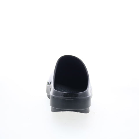 Oofos Oocloog Matte 1200 Mens Black Leather Slip On Clogs Slippers Shoes