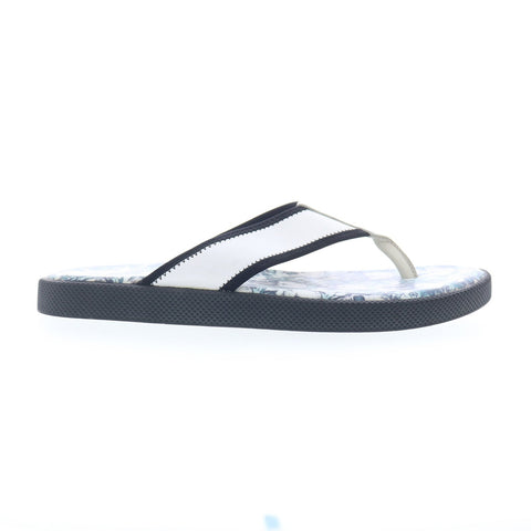 Robert Graham 1241 1241 Mens White Leather Slip On Flip-Flops Sandals Shoes