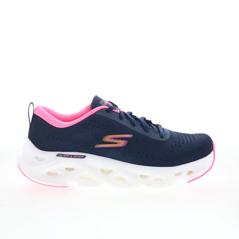 Skechers Go Run Glide Step Max 128791 Womens Blue Athletic Running Shoes