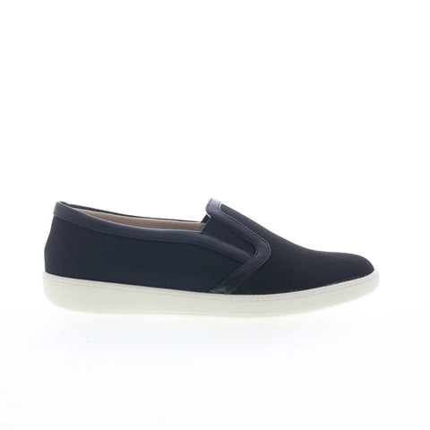 Trotters Alright T2101-427 Womens Black Suede Slip On Lifestyle Sneakers Shoes