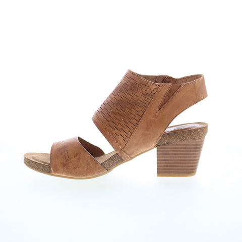 Sofft Milan 1298700 Womens Brown Leather Heeled Sandals Shoes