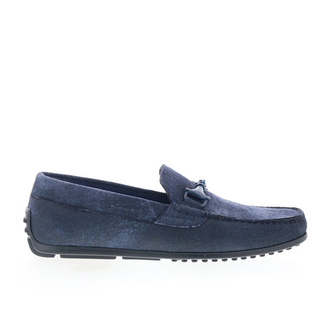 Zelli Italia Bit Loafer Driver Suede Mens Blue Loafers & Slip Ons Casual Shoes