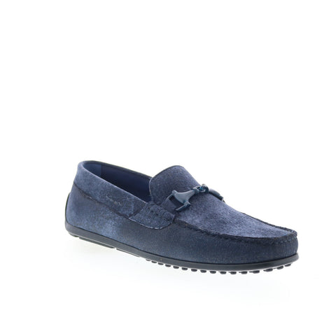 Zelli Italia Bit Loafer Driver Suede Mens Blue Loafers & Slip Ons Casual Shoes