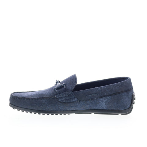 Zelli Italia Bit Loafer Driver Suede Mens Blue Loafers & Slip Ons Casual Shoes
