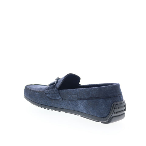 Zelli Italia Bit Loafer Driver Suede Mens Blue Loafers & Slip Ons Casual Shoes
