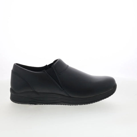 Drew Sage 13115-12 Womens Black Wide Leather Slip On Work & Safety Shoes