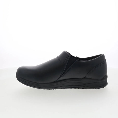 Drew Sage 13115-12 Womens Black Wide Leather Slip On Work & Safety Shoes