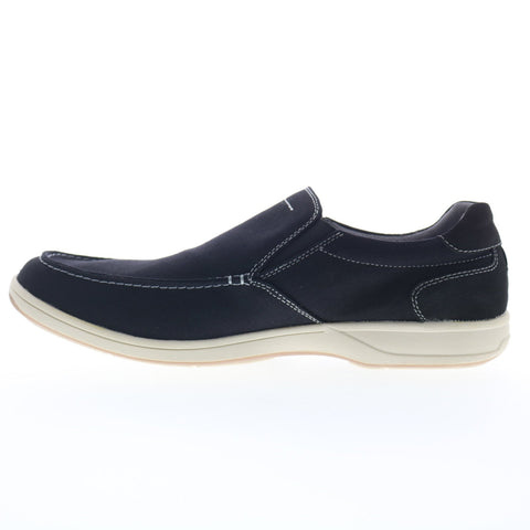 Florsheim Lakeside Canvas Slip On Mens Black Extra Wide Loafers Shoes