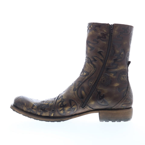 Debut Masai 138 Mens Brown Leather Zipper Casual Dress Boots