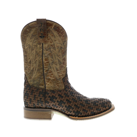 Tin Haul Wickered Bull Rider Sole Mens Brown Wide Cowboy Western Boots