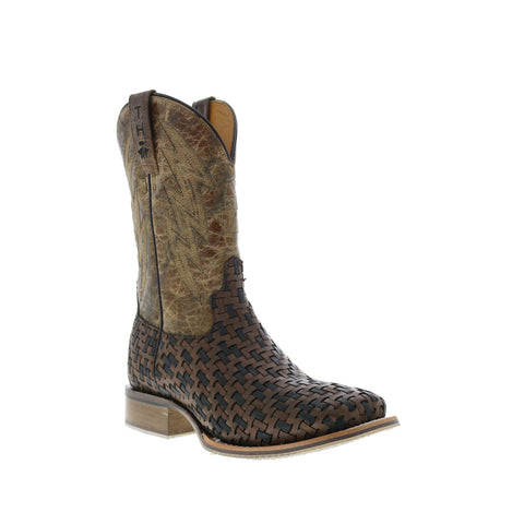 Tin Haul Wickered Bull Rider Sole Mens Brown Wide Cowboy Western Boots