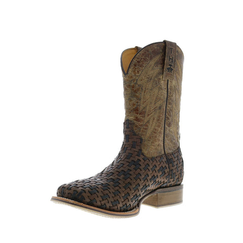 Tin Haul Wickered Bull Rider Sole Mens Brown Wide Cowboy Western Boots