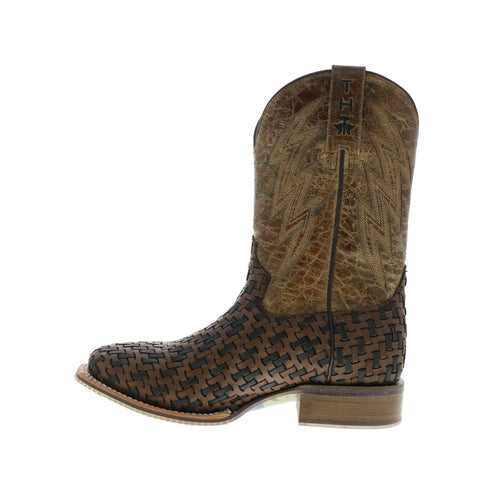Tin Haul Wickered Bull Rider Sole Mens Brown Wide Cowboy Western Boots