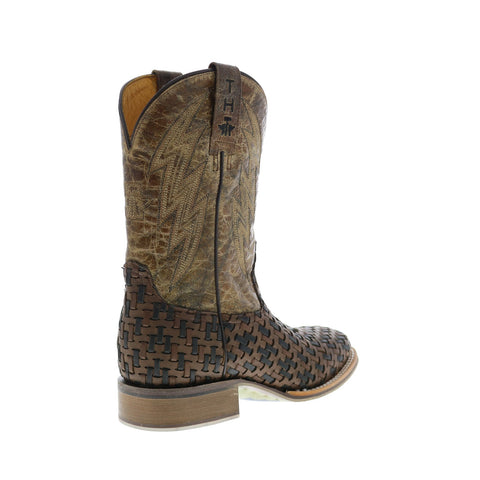 Tin Haul Wickered Bull Rider Sole Mens Brown Leather Cowboy Western Boots