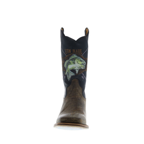 Tin Haul Wallhanger Fish A Plenty Sole Mens Brown Cowboy Western Boots