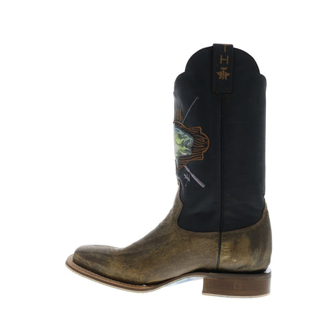 Tin Haul Wallhanger Fish A Plenty Sole Mens Brown Wide Cowboy Western Boots