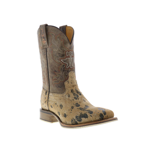 Tin Haul Hairston Buffalo Sole Mens Brown Wide Leather Cowboy Western Boots